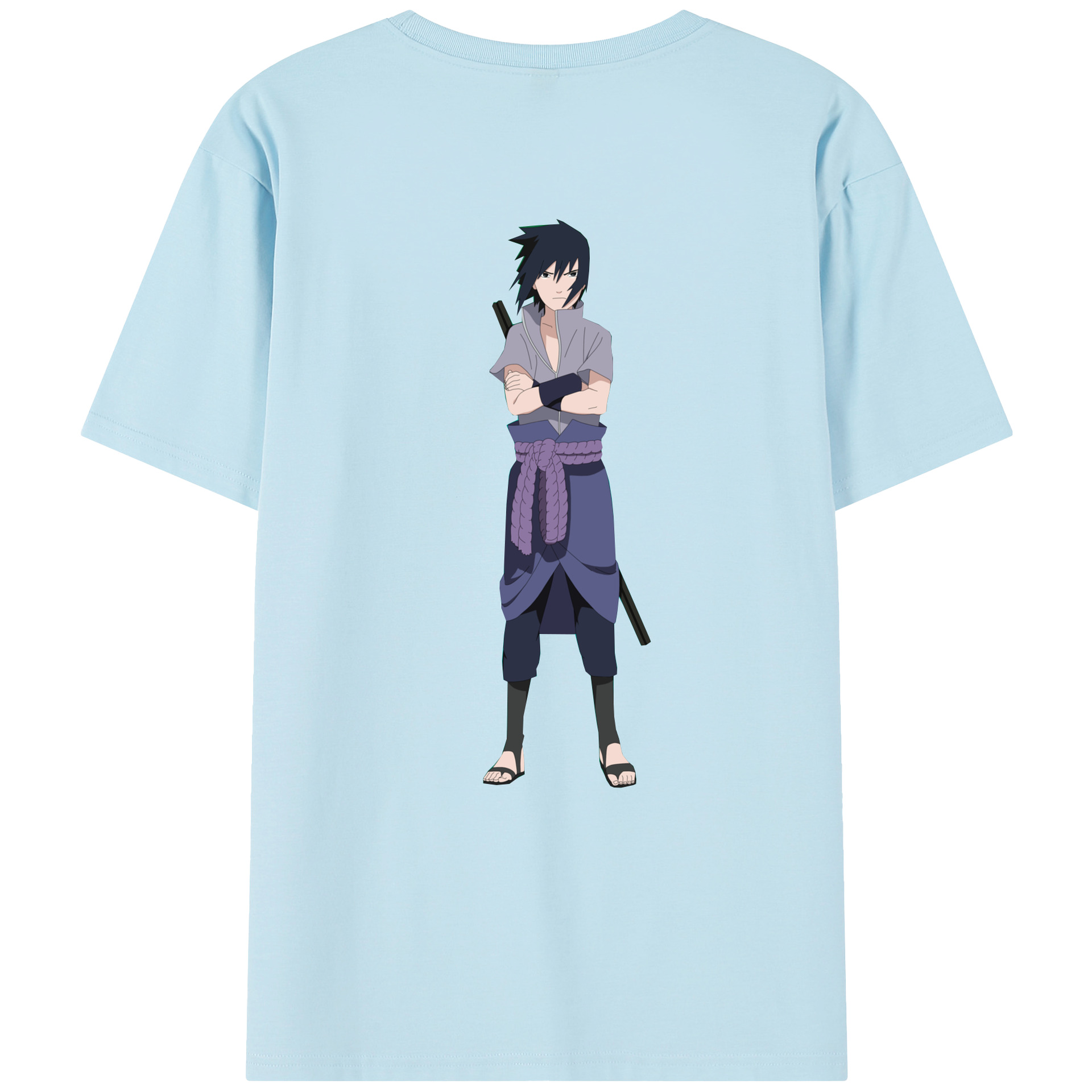 （画像用） NARUTO -ナルト- うちは サスケ Uchiha Sasuke 綿100％半袖Tシャツ（背面プリント）